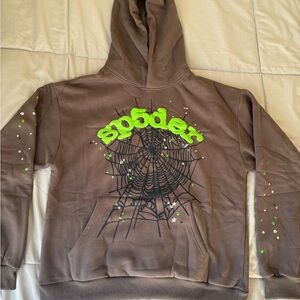 Spider Graphic Brown Hoodie
